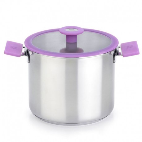 Grand faitout Inox 28cm "Modèle Versailles" avec couvercle lilas