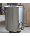 Cuve brassage inox 60 litres avec thermomètre, vanne, fond filtrant