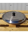 Poêle en inox anti-adhésif 50cm + couvercle - Spécial induction