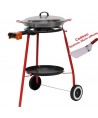 Kit à paella sur roulette - 20 parts - Plat acier - Couvercle