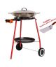 Kit à paella sur roulette - 12 parts - Plat inox - Couvercle