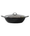 Plat creux émaillé 45 cm et couvercle inox 